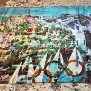 Colorful Scenic Print Scarf